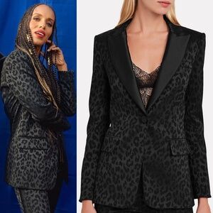 Veronica Beard $750 Black Ashburn Leopard Dickey Jacket New Without Tags